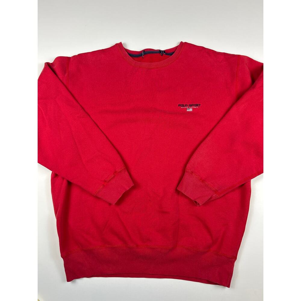 VNTG Polo Sport Ralph Lauren Pullover sweater Crew Neck Embroidered Mens L Logo